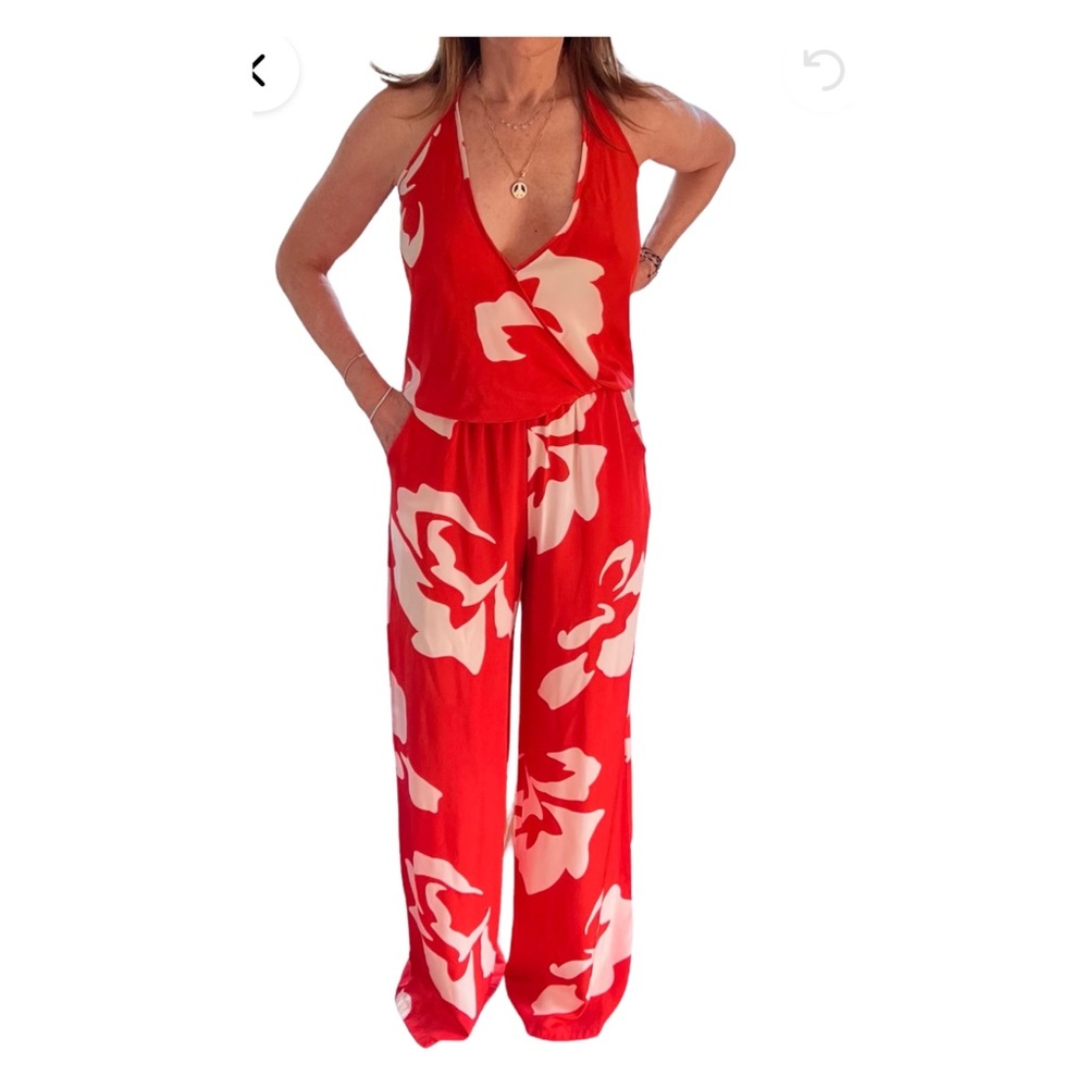NWT- Karina Grimaldi floral jumpsuit size M